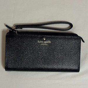 Kate Spade Black Leather Wristlet